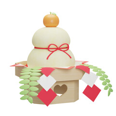 斜めの鏡餅の全体