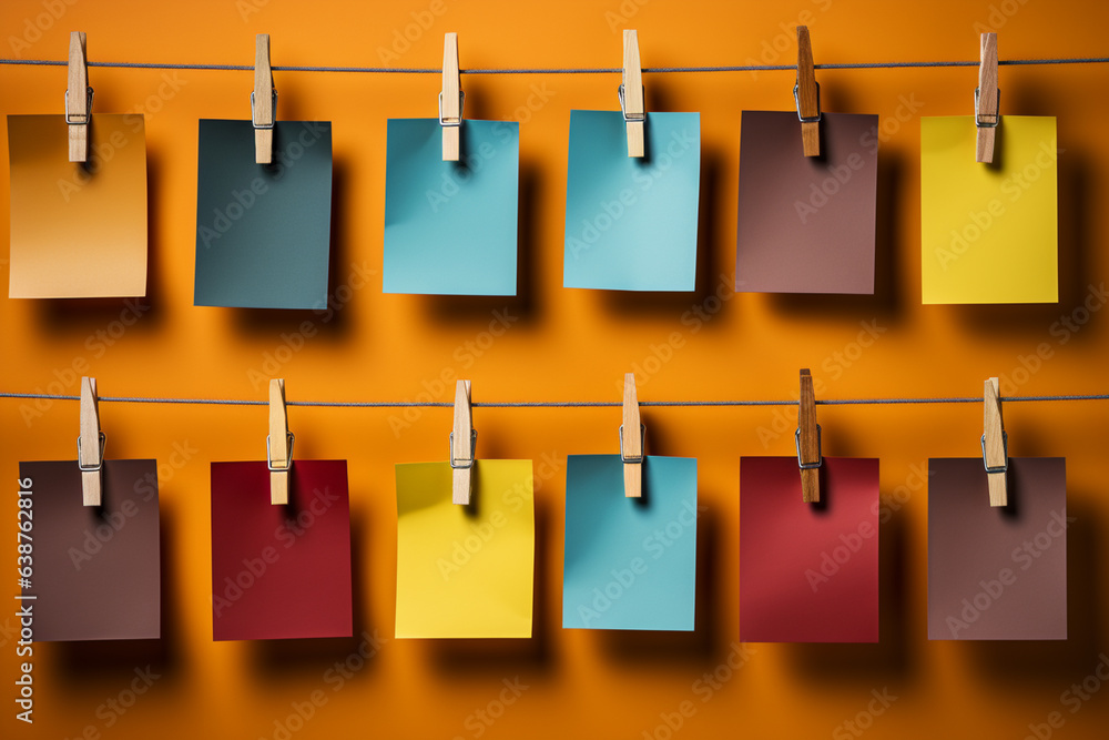 Aufkleber a creative flat lay of various new year's resolutions written on colorful sticky notes, symbolizing 