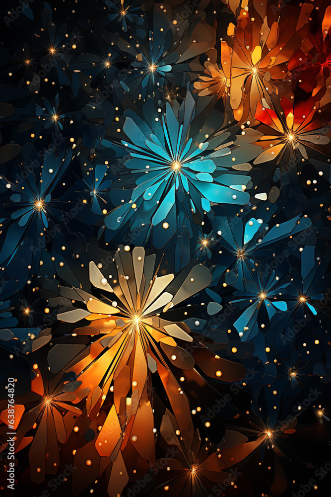 Leinwandbilder Burst of Confetti: A dynamic background with a burst of confetti in various shades of black and metallic colors,  Generative AI technology.
