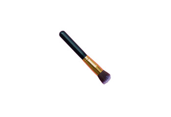 single makeup brush on transparent background. Top view