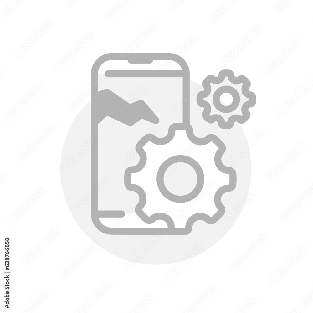 Poster error when loading, failed to load page with smartphone screen concept illustration line icon design