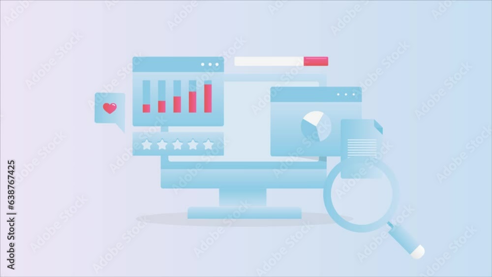 Poster seo website data on dashboard, business report and financial investment statistics, data analytics s