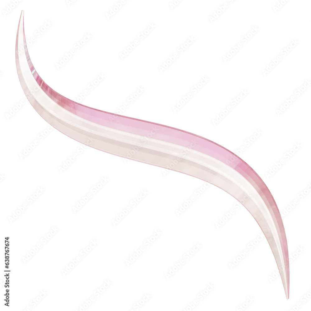 Fototapete 3d pink glass abstract shape illustration. transparent design element 3d shape. abstract background 
