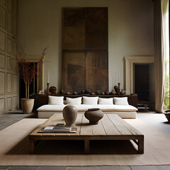  living room similar to Robert Stilin design. earth tones neutral colors