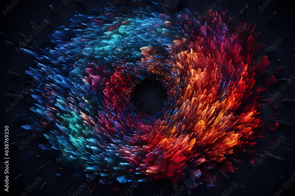 Aufkleber abstract multi colored fingerprint on background texture, photography generative ai technology.