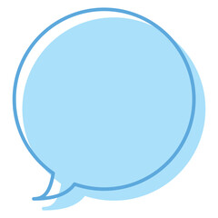 吹き出しのイラスト1【線とずらし塗り（水色）】