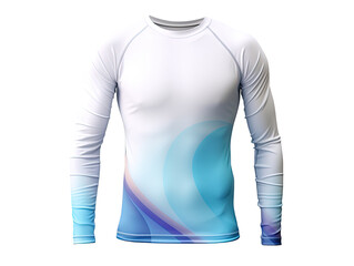 Rash guard swim shirt for UV protection on white