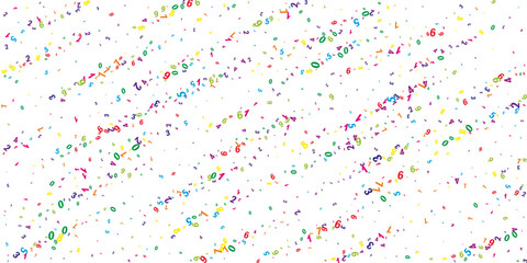 Falling colorful numbers. Math study concept with