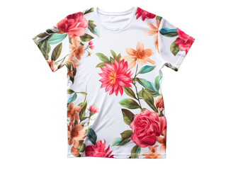 Floral pattern t-shirt on white