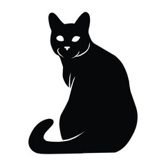 cat silhouette. celebrating cat day