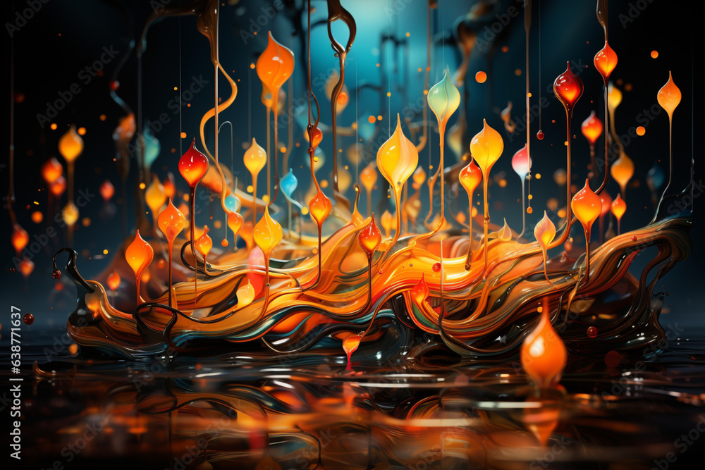 Poster an abstract image of musical notes floating in the air, creating a sense of harmony and rhythm. gene