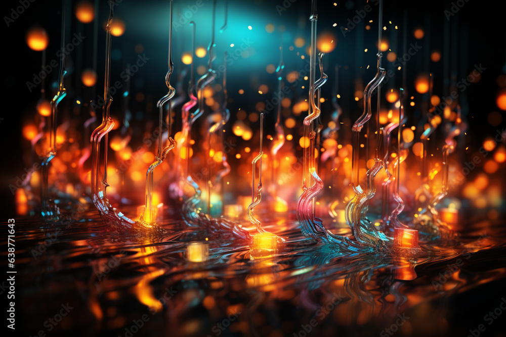 Leinwandbilder An abstract image of musical notes floating in the air, creating a sense of harmony and rhythm. Generative AI technology.