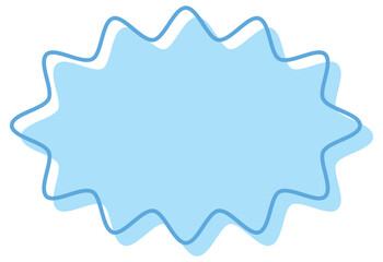 吹き出しのイラスト20【線とずらし塗り（水色）】