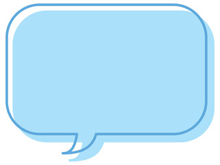 吹き出しのイラスト21【線とずらし塗り（水色）】