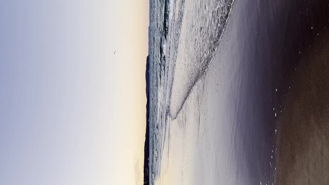 Baltic sea Dark blue clouds and sea or ocean water surface with foam waves before storm, dramatic seascape background. Incredible sunsets. Abstract natural pattern texture.