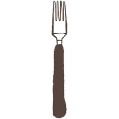 Fork hand drawn vector