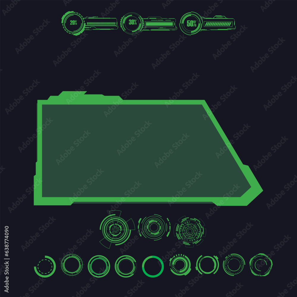 Aufkleber abstract technology futuristic concept hud interface hologram elements of digital data and circle