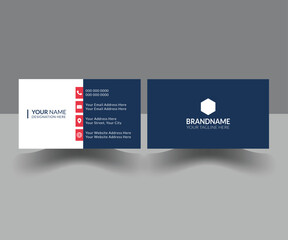 Professional corporate pink,white and blue business card design.Both of side design by minimal shape style mind.New generation Smart design for smart person.white and blue lebel Business card design