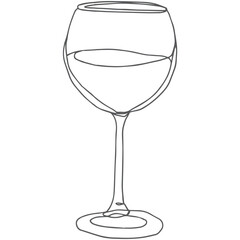Wine glass line art