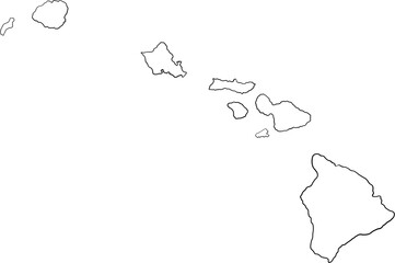 doodle freehand drawing of hawaii state map.
