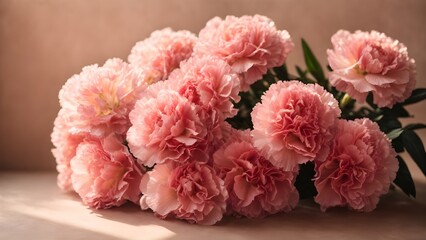 pink carnation flowers in vase