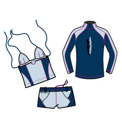 illustration of a shirt and swimwear