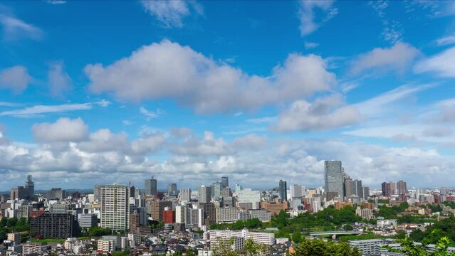 timelapse of sendai city landscape