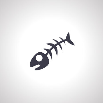 Fish bone icon. Fish bones isolated icon