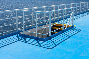 Ferryboat deck detail, painted metal surfaces