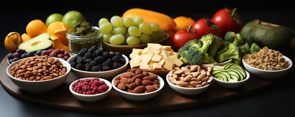 A group of foods with a high dietary fibre content are grouped side by side..