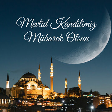 Mevlid kandili concept square format image.