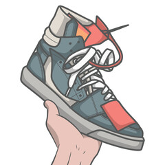 youth sneakers, icon design, and can be used for product illustration