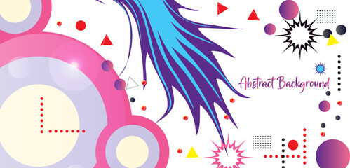 Abstract colorful background in a modern trendy style triangle shapes element. Poster with flat different geometric shapes. Banner Design