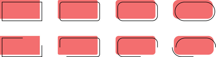Red Quote vector bubbles for text, speech. Quotation box frames with borders design for comment, title, citation, chat, blog, note, mark. Vector ilusration