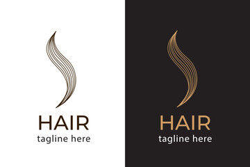 Abstract hair logo. Vector illustration design template in line style
