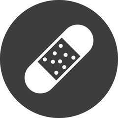 medicinal plaster icon in black circle.