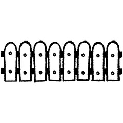 Wooden fence hand drawn vector