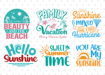 Beach Bundle Vol-09 SVG Cut File, Beach Life Svg, Be Flamazing Svg, Hello Sunshine Svg, River Junkie Svg, Quote Design