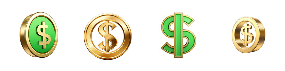 Obraz premium Dollar Sign clipart collection, vector, icons isolated on transparent background