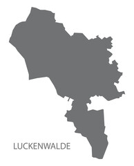 Luckenwalde German city map grey illustration silhouette shape