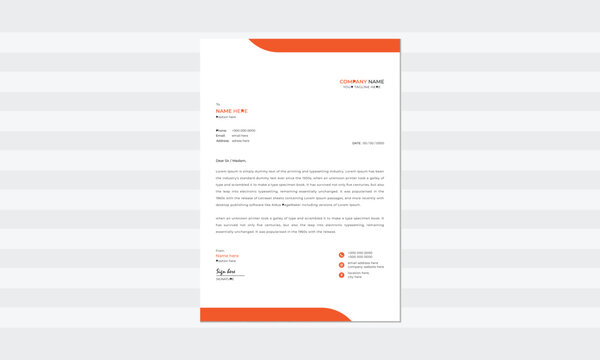 Simple letterhead design.