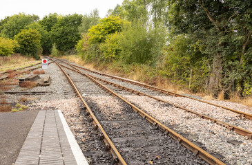 railway tracks in a rural scene with nice afternoon light