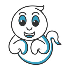 Boo ghost icon vector on trendy style for design and print