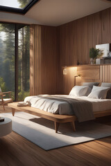 Natural bedroom Lost in forest – Lifestyle (ai generative)