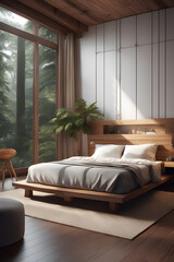 Natural bedroom Lost in forest – Lifestyle (ai generative)