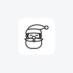 Jolly Christmas Santa Line Icon