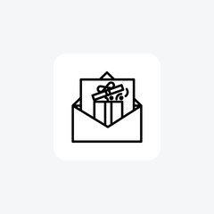 Festive Christmas Card Line Icon