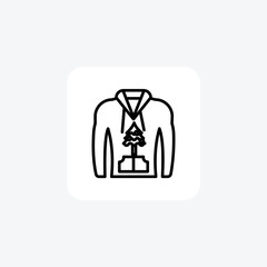 Stylish Shirt Wardrobe Choices Line Icon