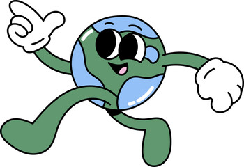 Groovy world character illustration