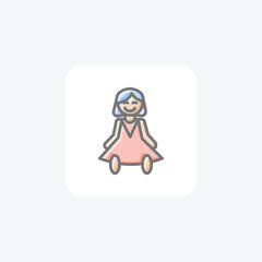 Enchanting Christmas Doll Awesome Lineal Icon